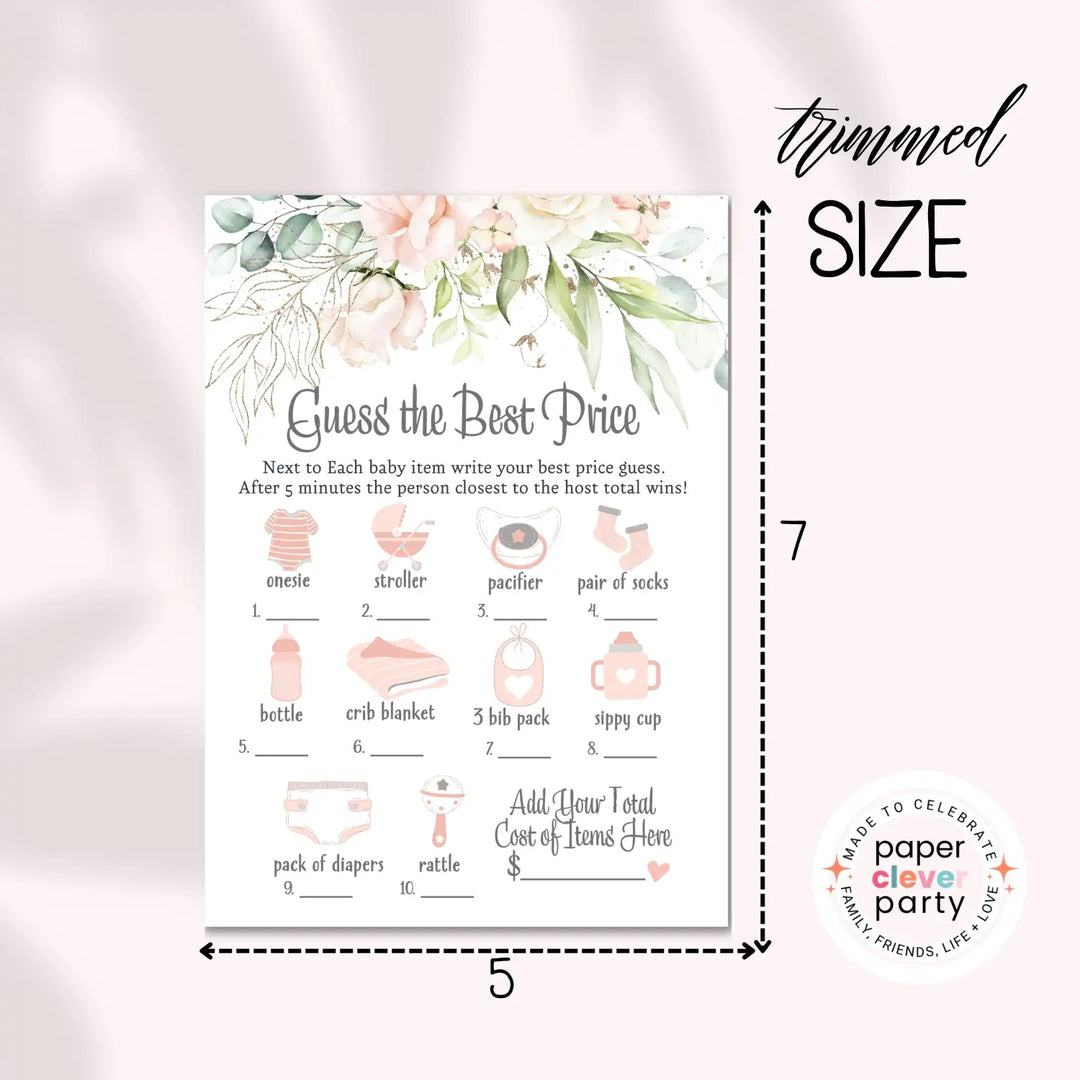 Baby in bloom shower games bundle – instant download printable activities coed celebration fun digital game diy party