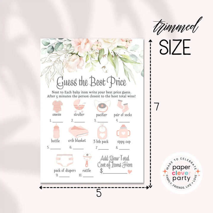 Baby in bloom shower games bundle – instant download printable activities coed celebration fun digital game diy party