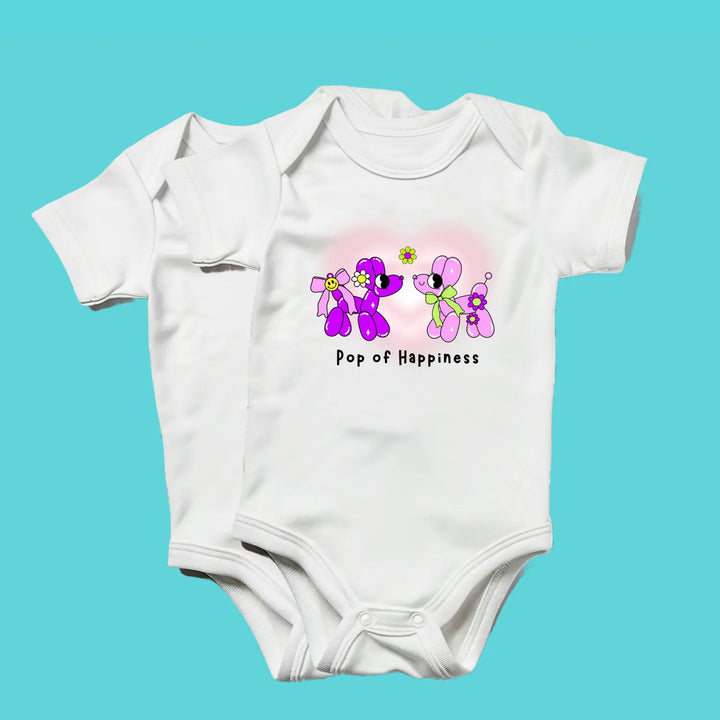 Baby bodysuit pop of happiness toddler t-shirt balloon animal graphic onesie cheerful infant tee bright & fun newborn