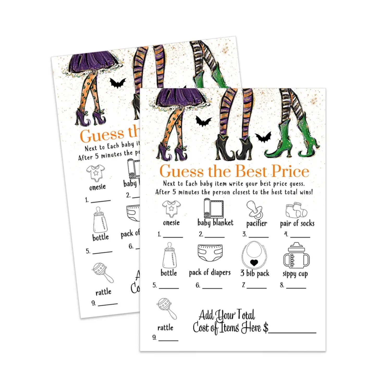 Baby is brewing printable shower guess the price right game diy halloween - party games