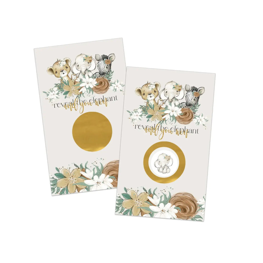 Baby shower games for girls - 30 cards - fun scratch off game guest activities reveal to win prizes adorable jungle