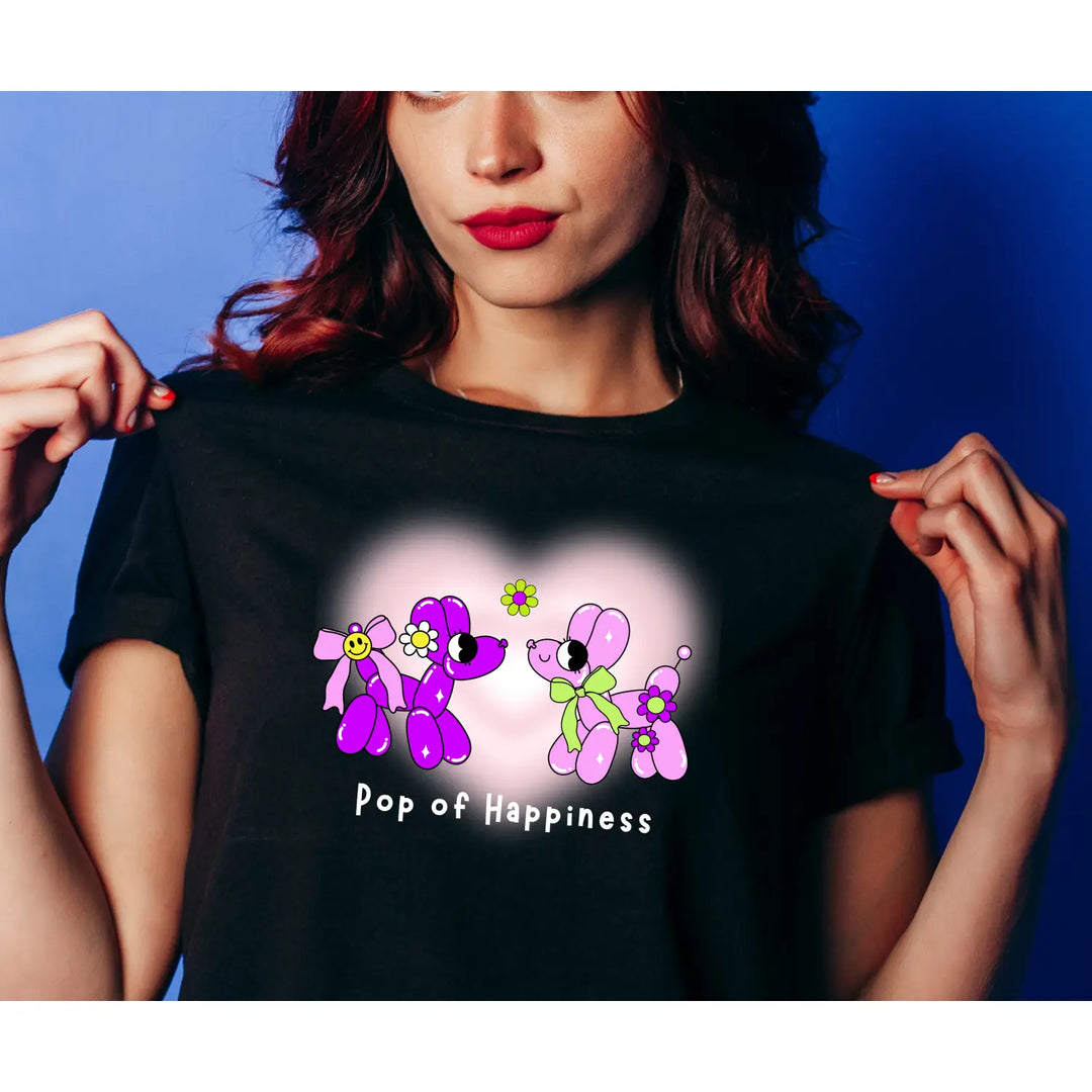 Balloon animal graphic unisex tee pop of happiness t-shirt stand out gift shirt vibrant design top comfortable casual