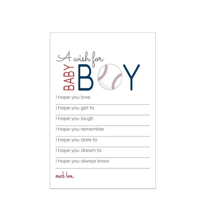 Baseball Baby Shower Advice Cards - 20-Pack Gender Reveal Wishes, 4x6 Memory Activity Set - Paper Clever Party