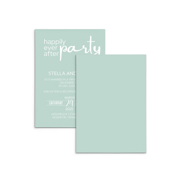 Beachcomber Wedding Invitations for Happily Ever After Reception Seafoam Green - Paper Clever Party