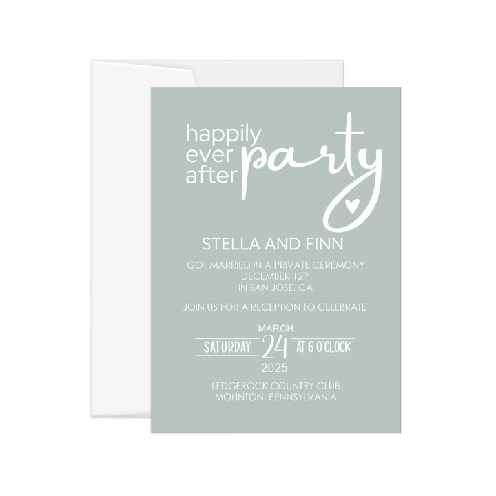 Beachcomber Wedding Invitations for Happily Ever After Reception Seaglass Blue - Paper Clever Party