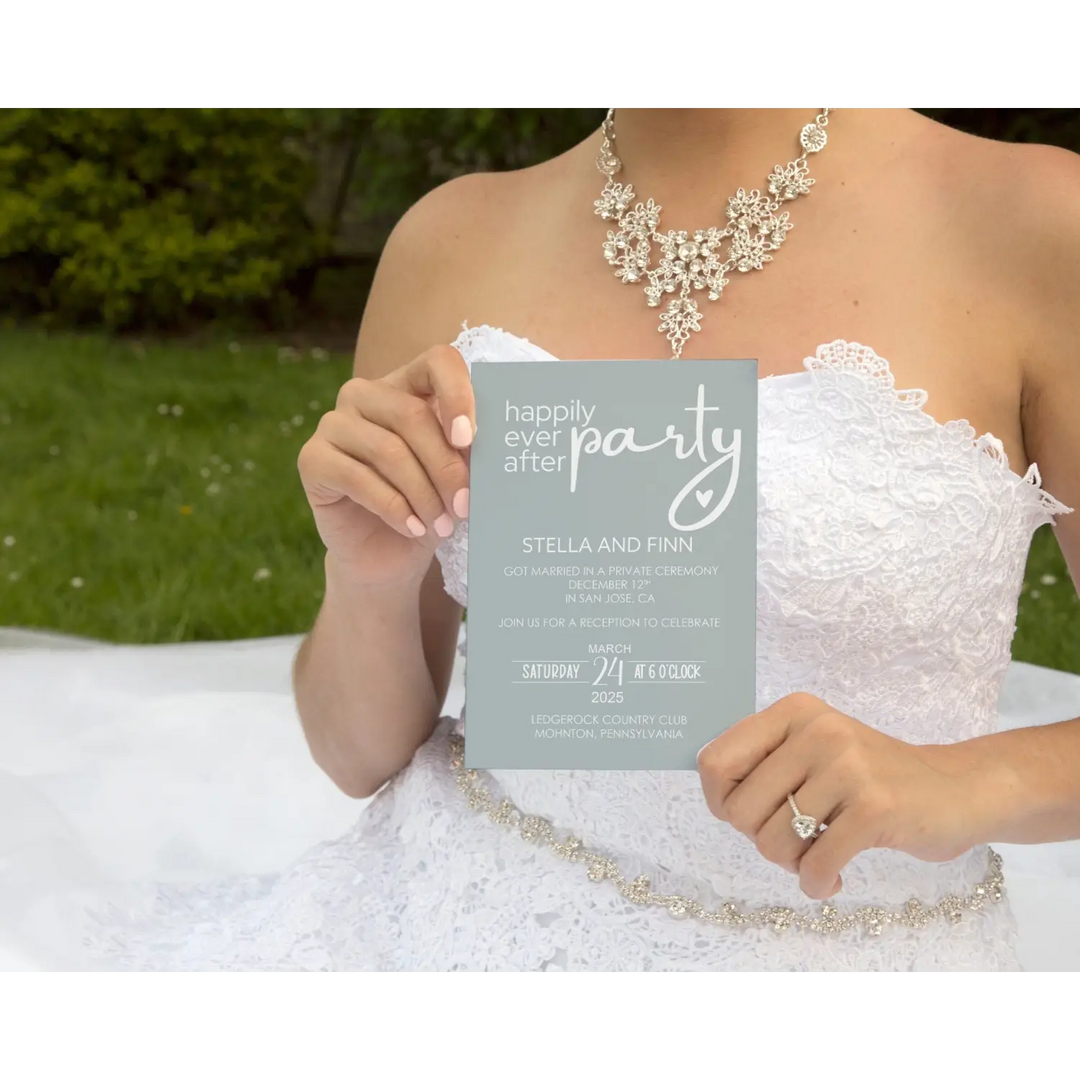 Beachcomber Wedding Invitations for Happily Ever After Reception Seaglass Blue - Paper Clever Party