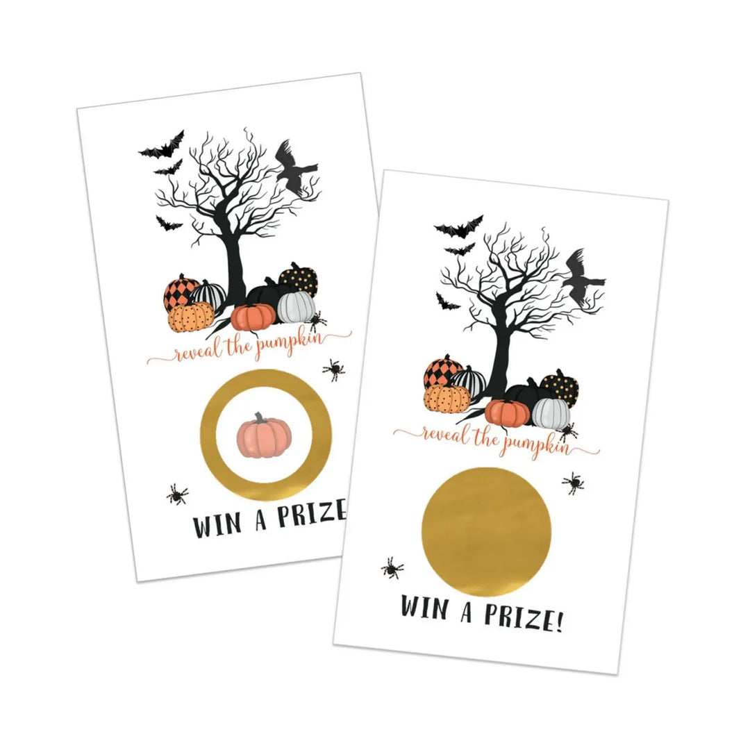 Bewitched Scratch Off Cards Halloween Games for Adults, Wedding, Showers, Party Scratcher Tickets Fall Events, Pumpkin Favors, 28 Pack - Paper Clever Party