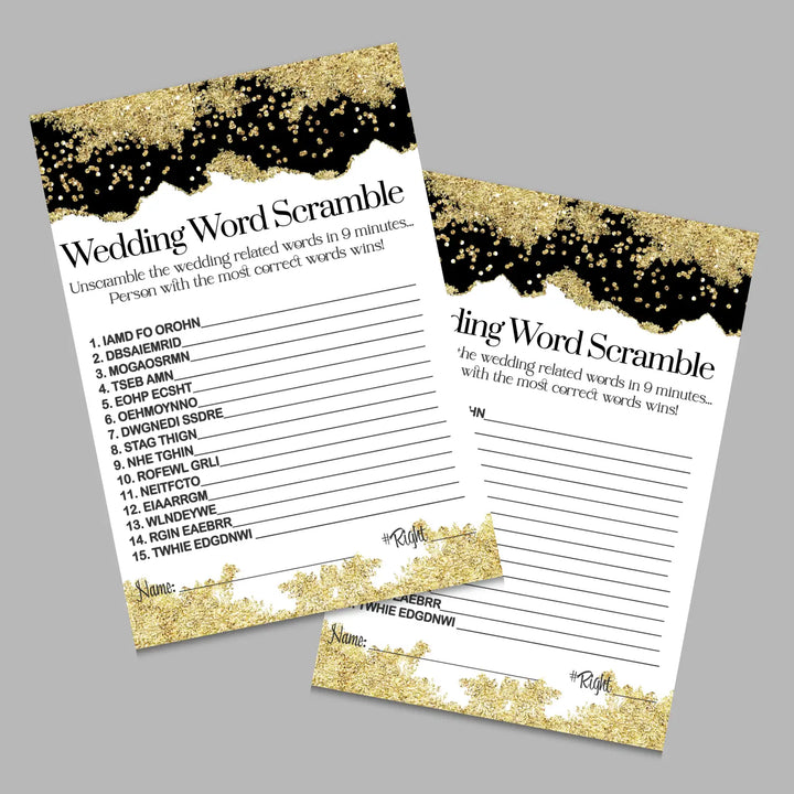 Black and gold bridal shower game instant download printable engaging wedding activities pdf format - party games