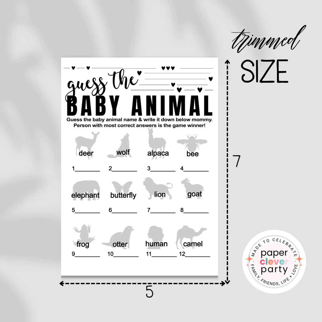 Black and white baby shower games bundle – instant download printable activities coed gender neutral diy party pack