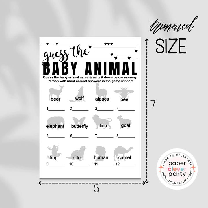 Black and white baby shower games bundle – instant download printable activities coed gender neutral diy party pack
