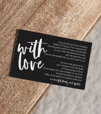 Modern Typography Wedding Thank You Cards for Guests (25 Pack) Reception Table Favors or Bridal Centerpieces, Black with White - Paper Clever Party