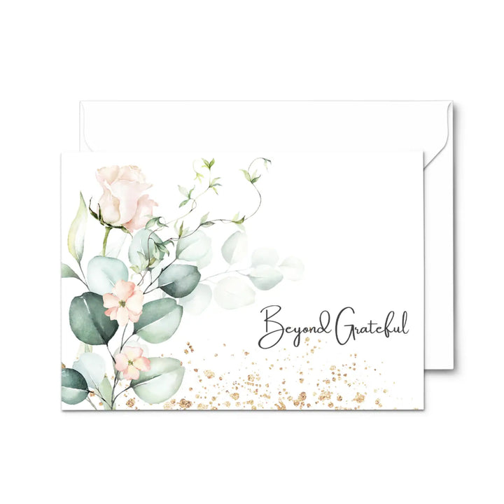 Blush Blooms Floral Thank You Cards - 25-Pack Exquisite Notecards for Bridal Showers, Weddings - Paper Clever Party