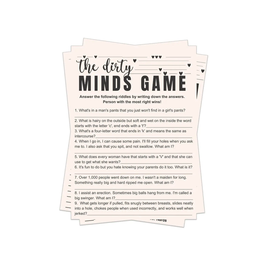 Bohemian Bliss Dirty or Clean Minds Trivia - Printable Hilarious Adult Party Game - Paper Clever Party