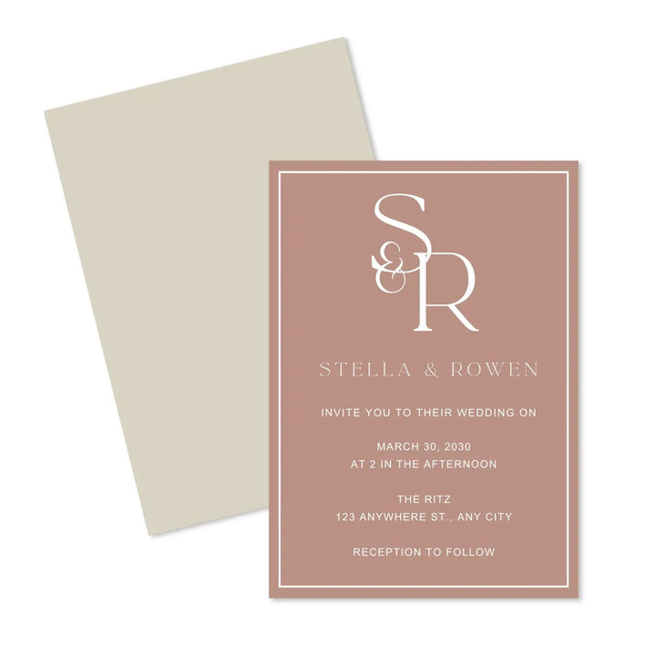 Boho minimalist wedding invitations personalized with simple elegance customized