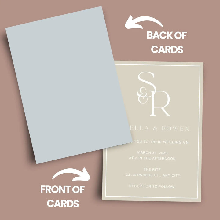 Boho minimalist wedding invitations personalized with simple elegance customized