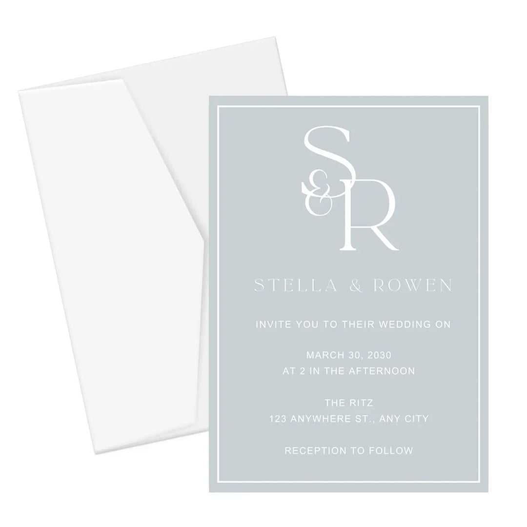 Boho minimalist wedding invitations personalized with simple elegance customized