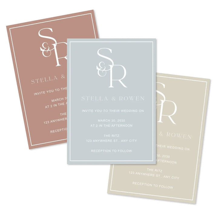 Boho minimalist wedding invitations personalized with simple elegance customized