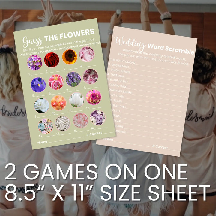 Boho sunset bridal shower game bundle - instant download of 4 fun wedding games with answer keys - party