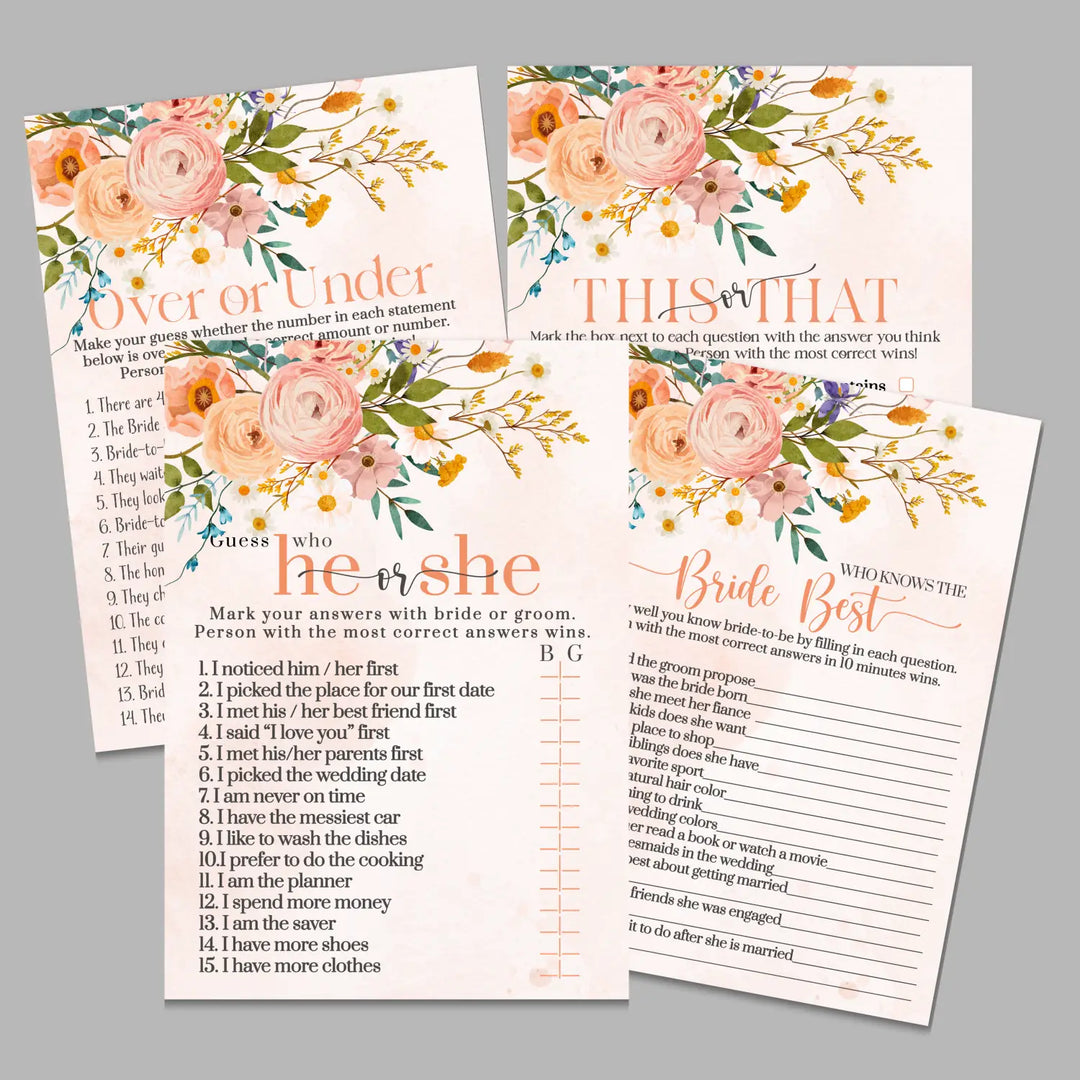 Boho terracotta bridal shower game instant download diy fun printable activities wedding pdf - party games