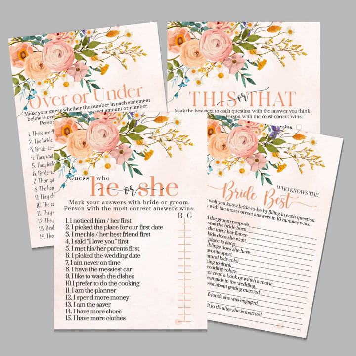 Boho terracotta bridal shower game instant download diy fun printable activities wedding pdf - party games