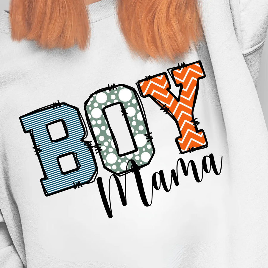 Boy mama crewneck sweatshirt cozy gift for moms baby shower cute parenting apparel mother’s day casual wear pregnancy