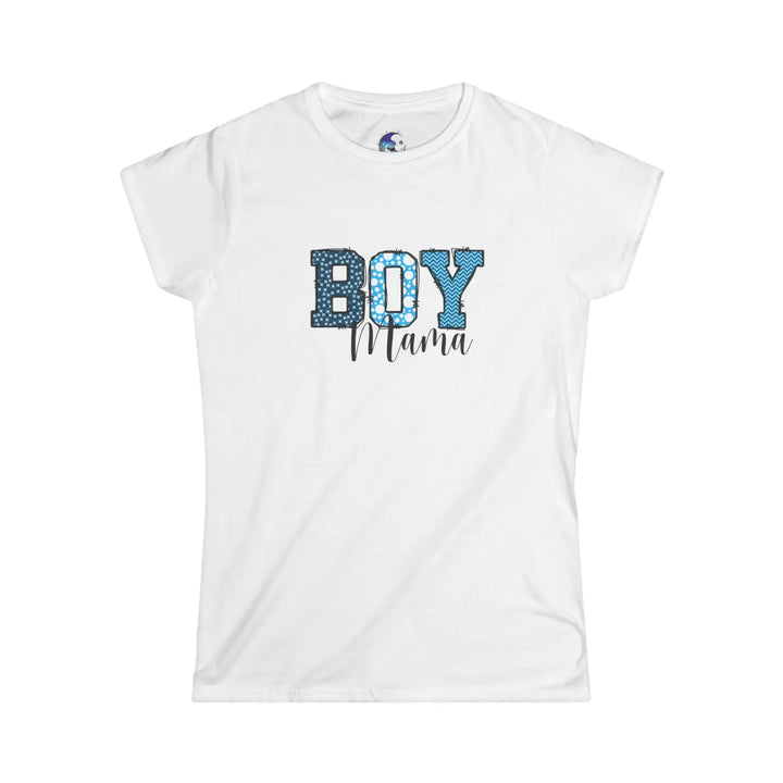 Boy mama women’s softstyle tee colorful graphic mom gift t-shirt proud shirt casual wear family idea - white / s