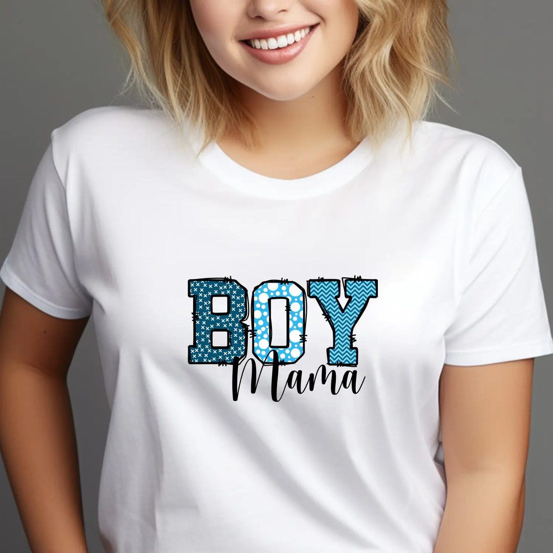Boy mama women’s softstyle tee colorful graphic mom gift t-shirt proud shirt casual wear family idea