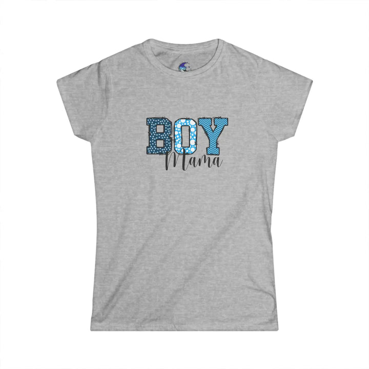 Boy mama women’s softstyle tee colorful graphic mom gift t-shirt proud shirt casual wear family idea - sport grey / s