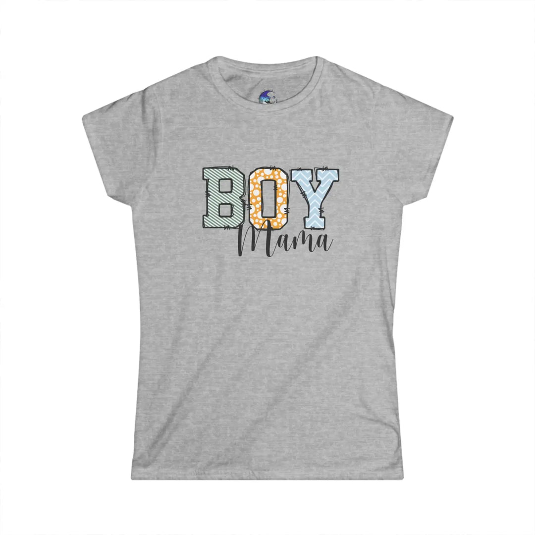 Boy mama women’s softstyle tee fun graphic mom gift t-shirt proud shirt casual baby shower pregnancy announcement