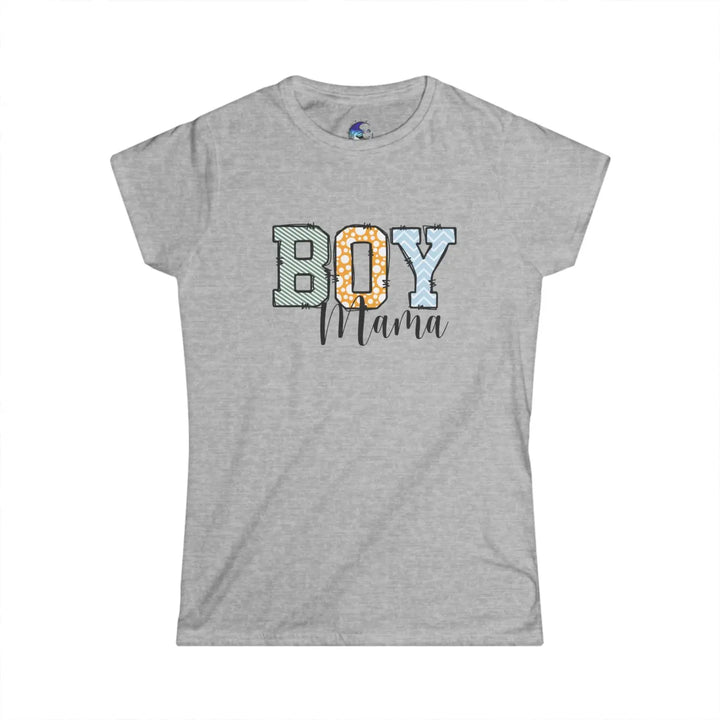 Boy mama women’s softstyle tee fun graphic mom gift t-shirt proud shirt casual baby shower pregnancy announcement
