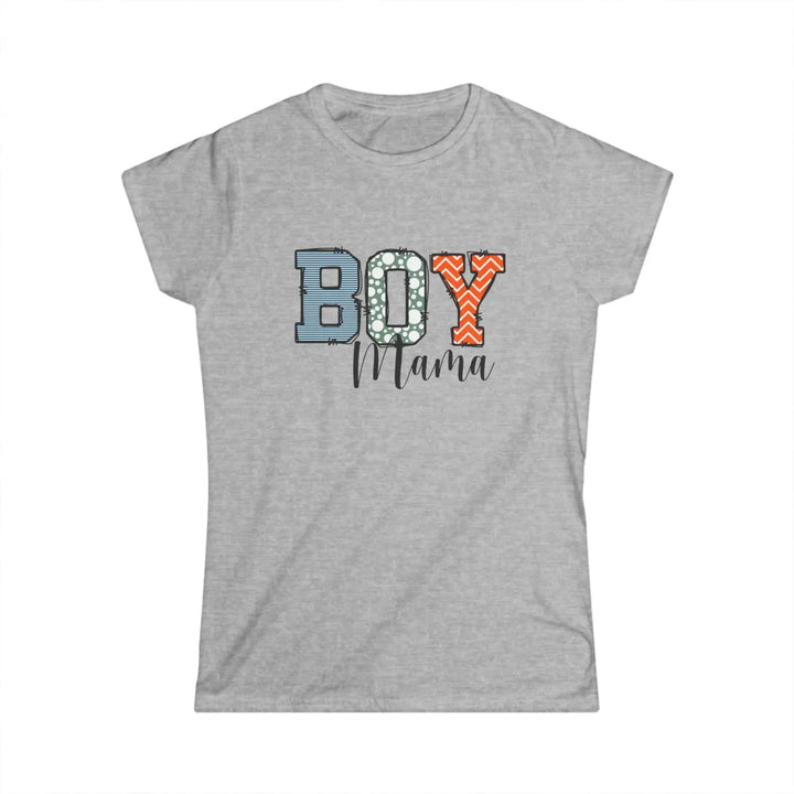 Boy mama women’s softstyle tee fun graphic mom gift t-shirt proud shirt casual baby shower pregnancy announcement