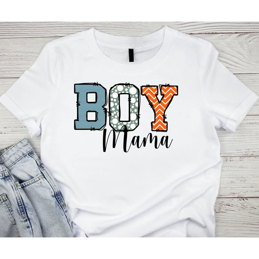 Boy mama women’s softstyle tee fun graphic mom gift t-shirt proud shirt casual baby shower pregnancy announcement outfit