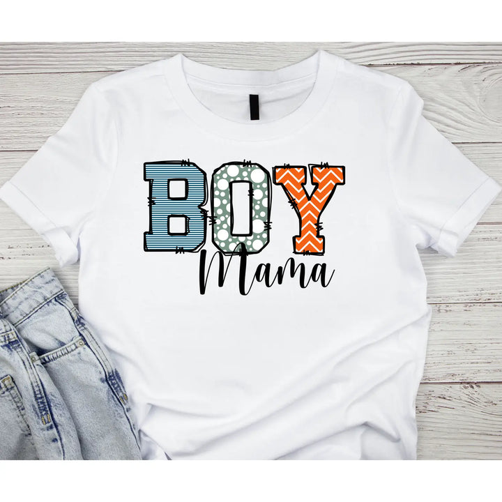 Boy mama women’s softstyle tee fun graphic mom gift t-shirt proud shirt casual baby shower pregnancy announcement