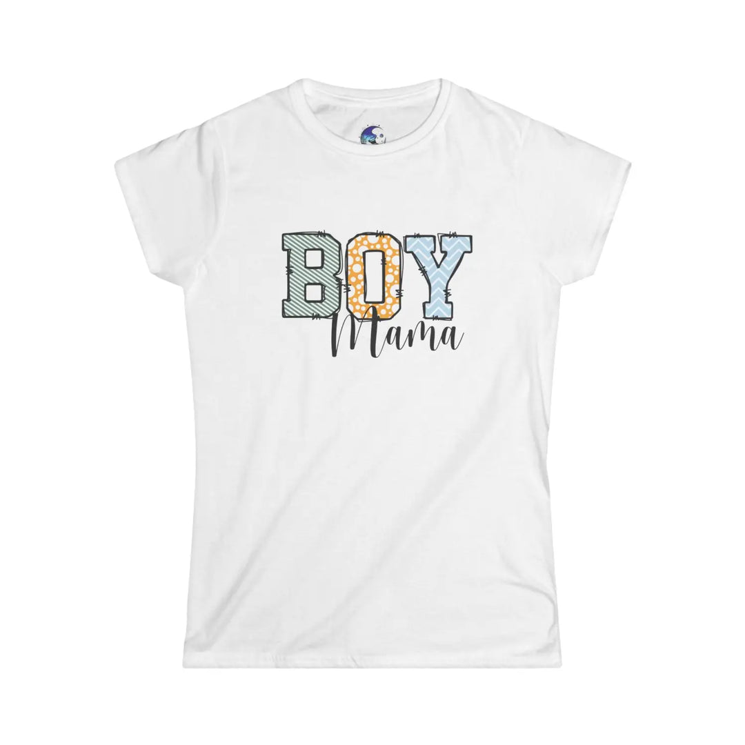 Boy mama women’s softstyle tee fun graphic mom gift t-shirt proud shirt casual baby shower pregnancy announcement