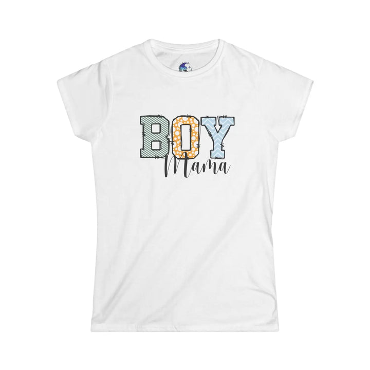Boy mama women’s softstyle tee fun graphic mom gift t-shirt proud shirt casual baby shower pregnancy announcement