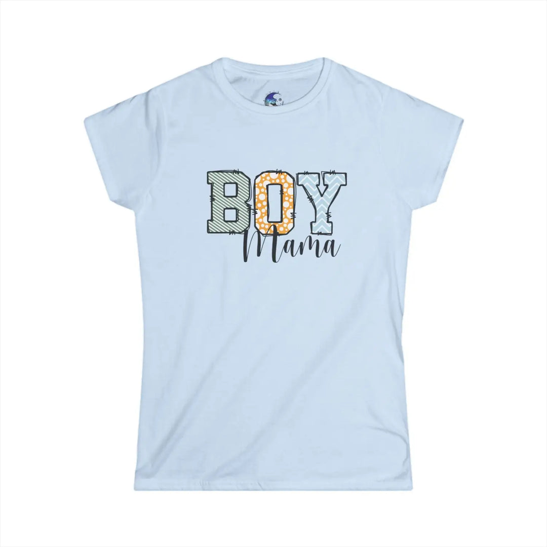 Boy mama women’s softstyle tee fun graphic mom gift t-shirt proud shirt casual baby shower pregnancy announcement