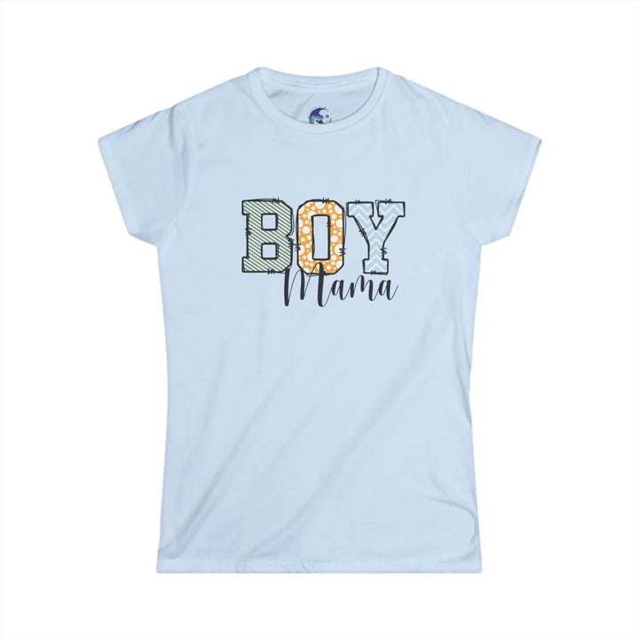 Boy mama women’s softstyle tee fun graphic mom gift t-shirt proud shirt casual baby shower pregnancy announcement