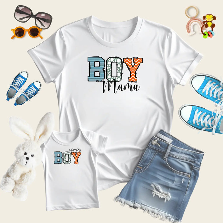 Boy mama women’s softstyle tee fun graphic mom gift t-shirt proud shirt casual baby shower pregnancy announcement outfit