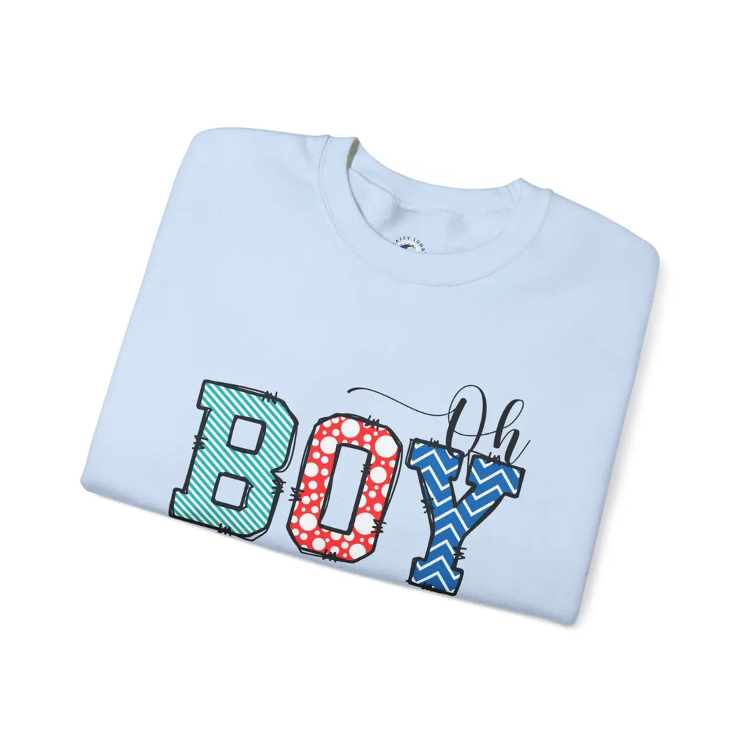 Oh boy sweatshirt for mommy cute baby shower gift fun mom to be pregnancy announcement cozy unisex fleece bright