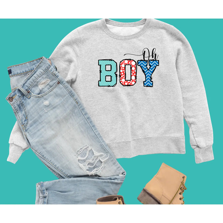 Oh boy sweatshirt for mommy cute baby shower gift fun mom to be pregnancy announcement cozy unisex fleece bright