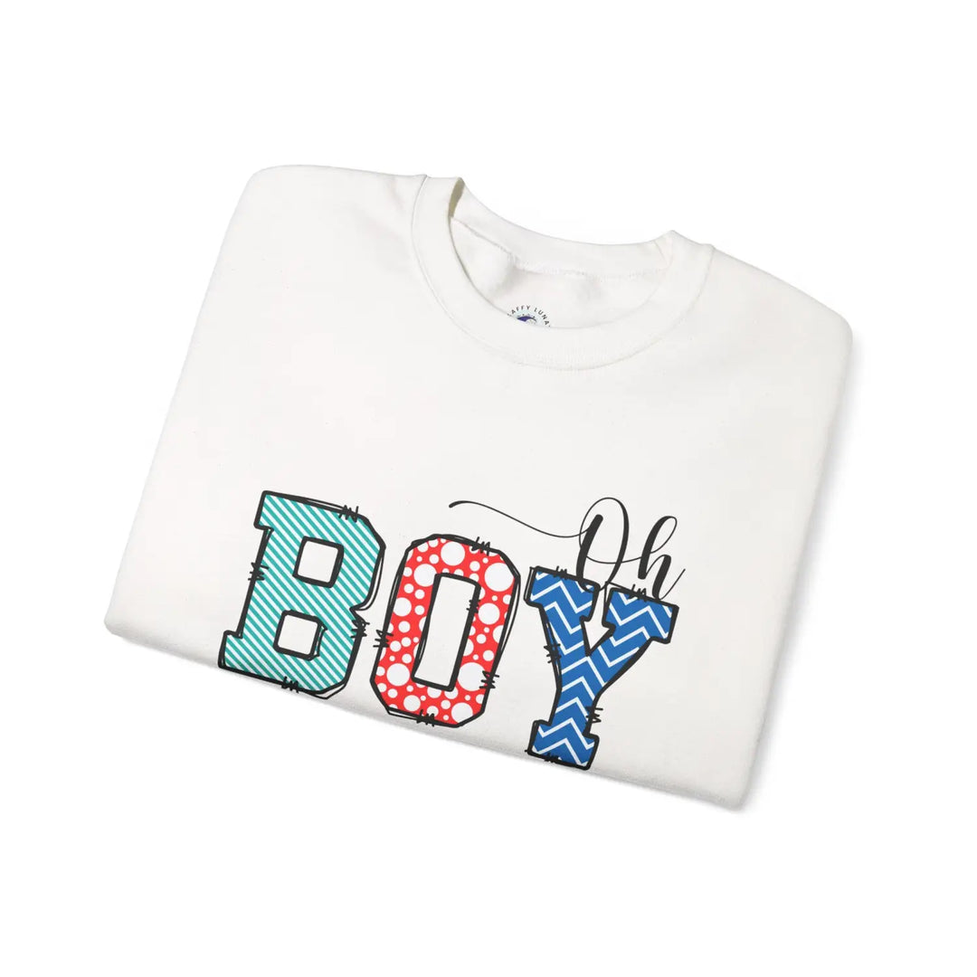 Oh boy sweatshirt for mommy cute baby shower gift fun mom to be pregnancy announcement cozy unisex fleece bright