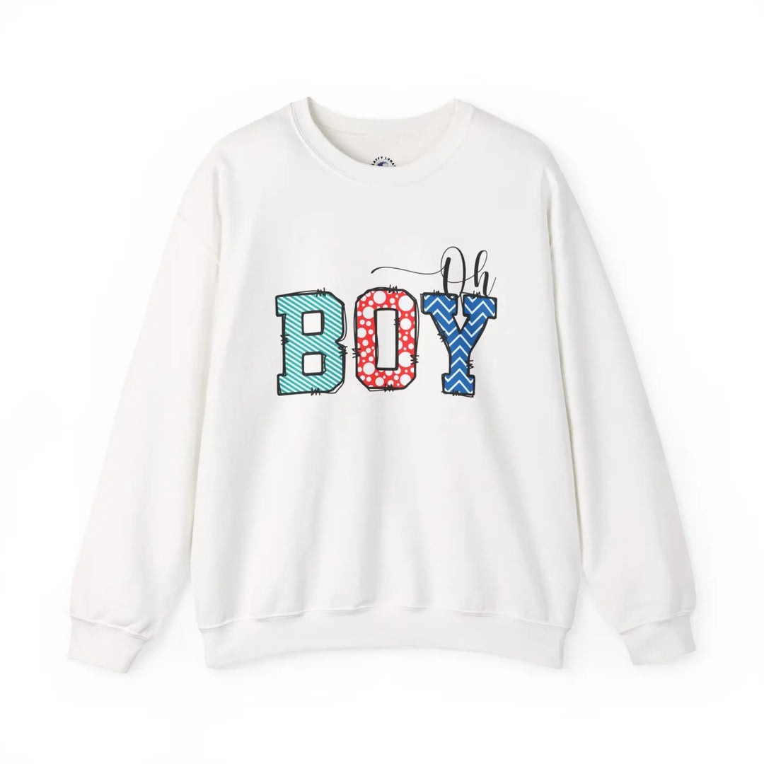 Oh boy sweatshirt for mommy cute baby shower gift fun mom to be pregnancy announcement cozy unisex fleece bright