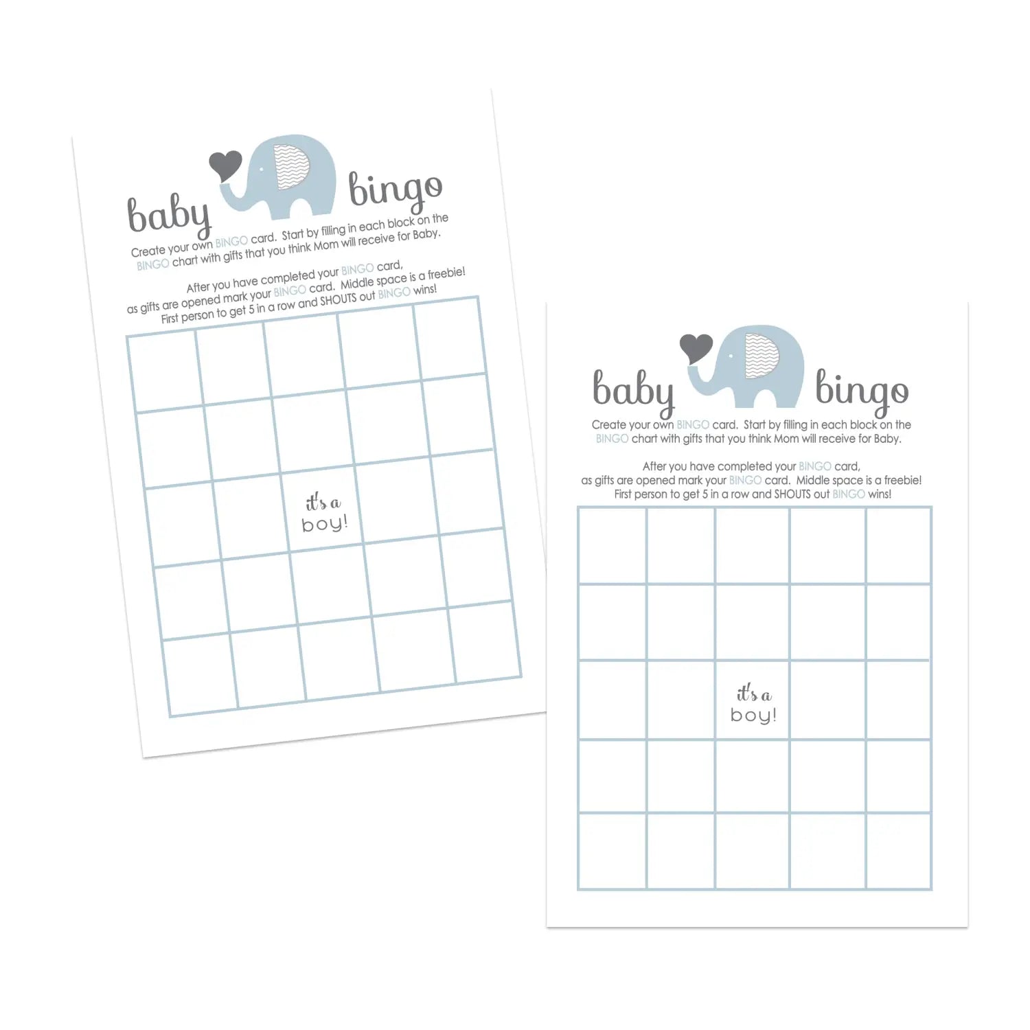 Boy’s jungle animal baby shower bingo game - party games