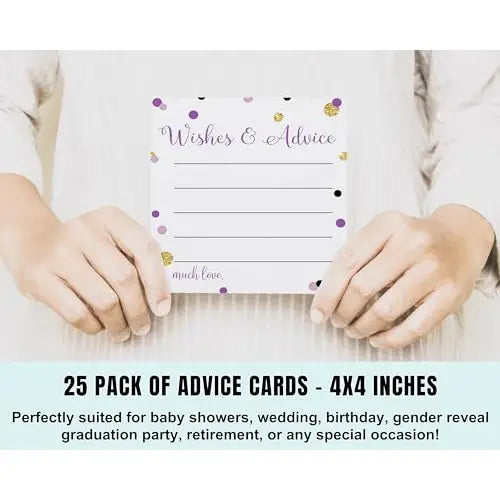 Bridal Shower Advice Cards - Elegant Purple & Gold - Paper Clever Party