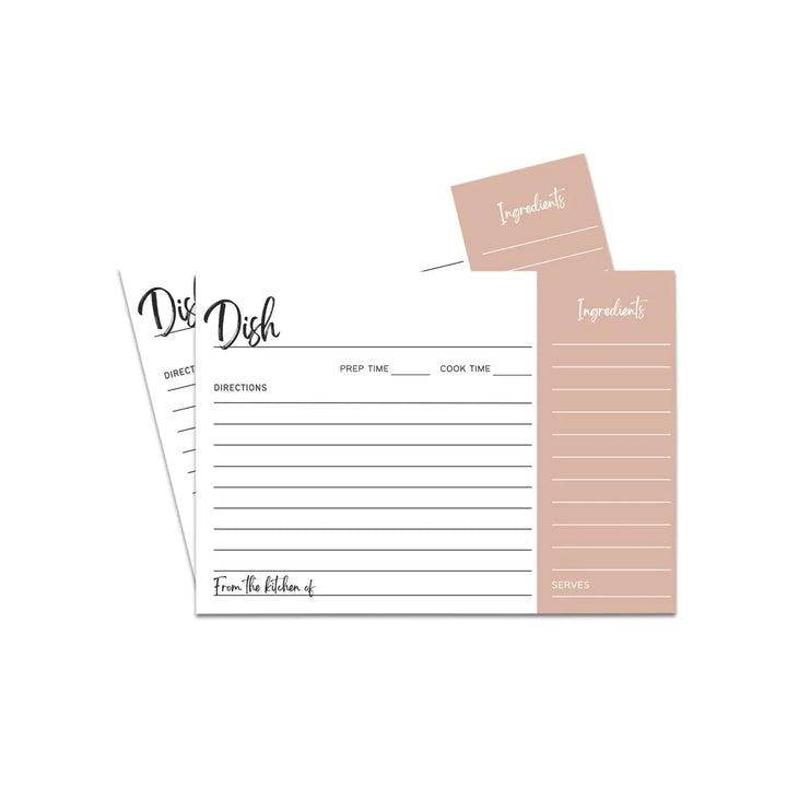 Canyon Rose Recipe Cards - Perfect for Special Occasions - 4x6, 25 Pack - Paper Clever Party