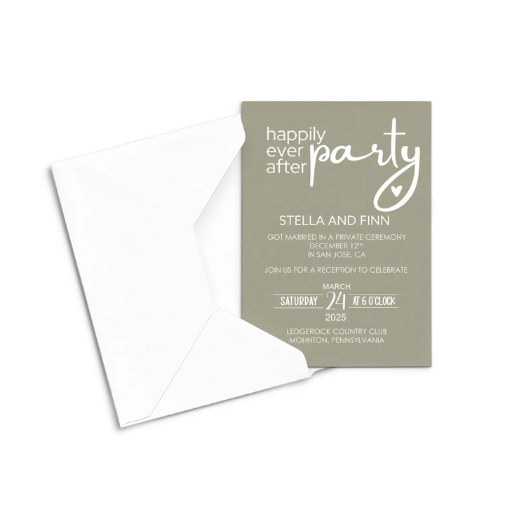 Castleton Green Wedding Reception Invitations Personalized Cards - Paper Clever Party