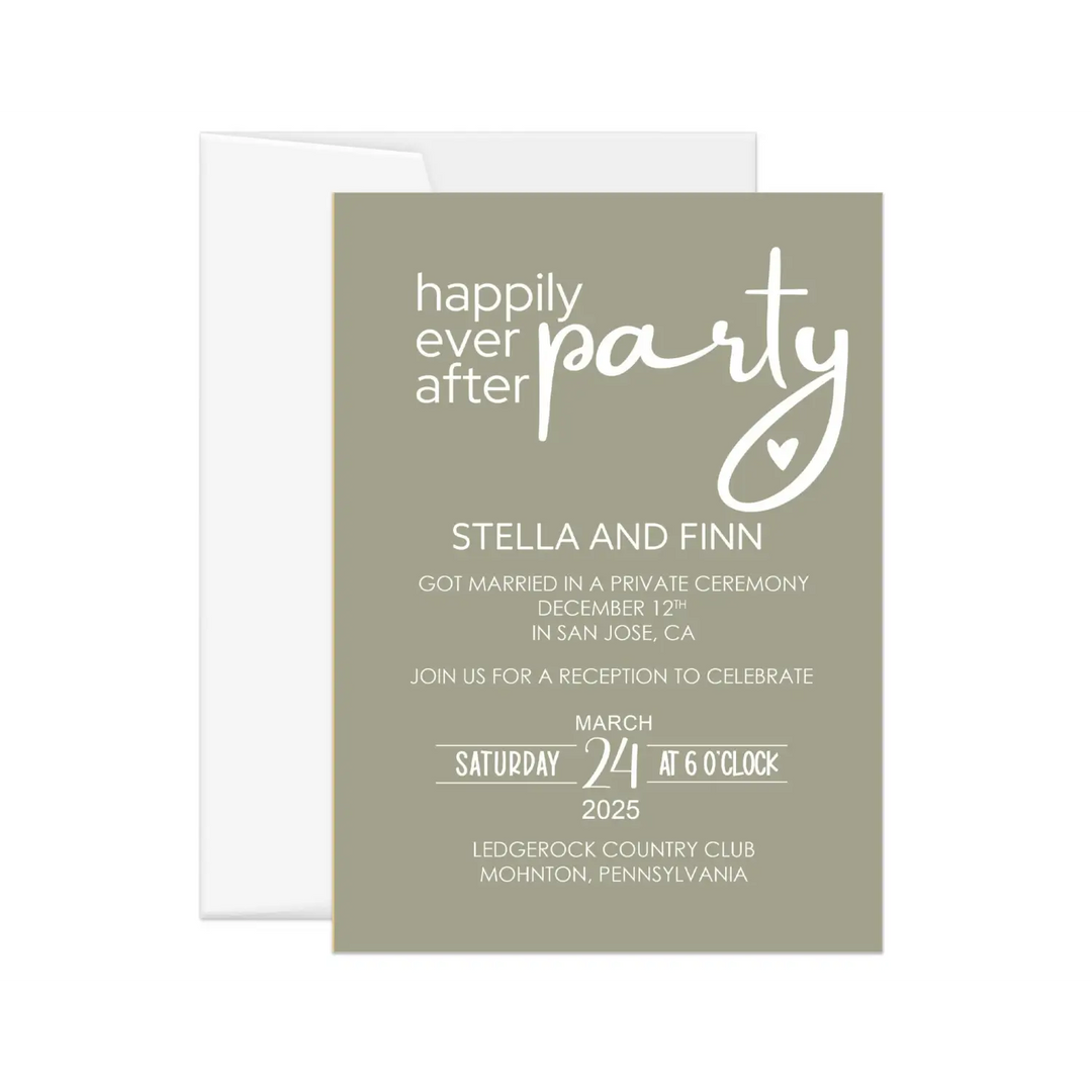 Castleton Green Wedding Reception Invitations Personalized Cards - Paper Clever Party