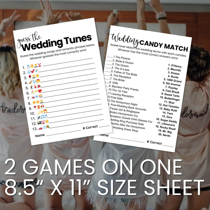 Chic black and white bridal shower game bundle - instant download of 4 fun wedding games with answer keys - party