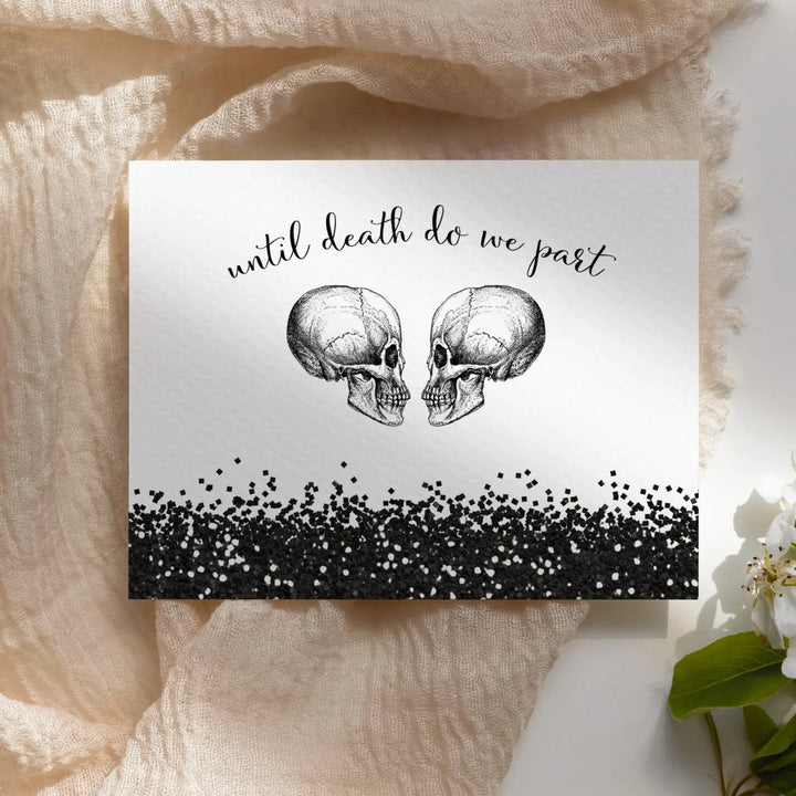 Chic Glam Skull Gothic Thank You Cards - 20-Pack, Black & White Design for Edgy Weddings & Events - Paper Clever Party