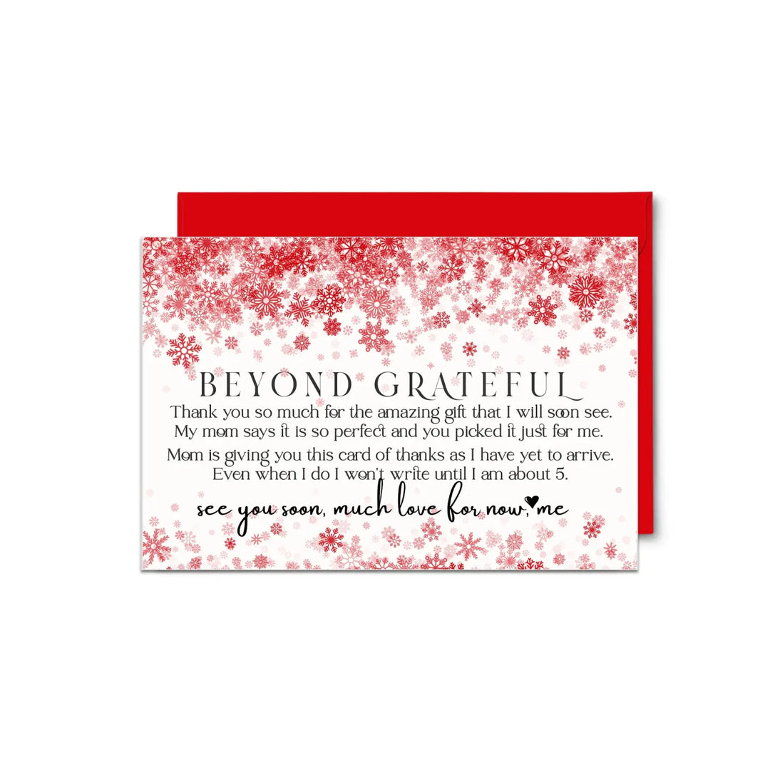 Christmas baby shower thank you cards – red notecards with envelopes (pack of 25) - office product